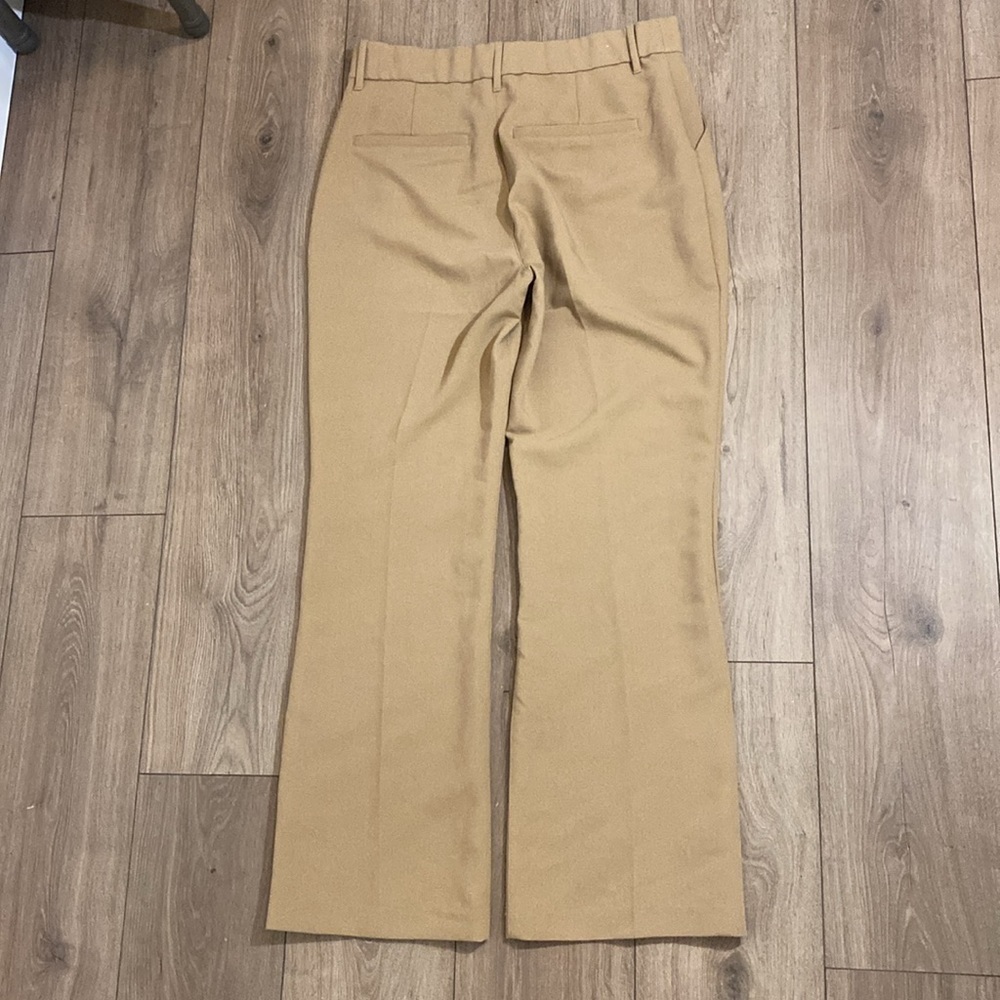 Abercrombie & Fitch | High Rise Tailored Spilt Hem Flare Trousers | Tan | Sz 14 - Picture 9 of 10
